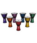 Photo of djembe Toca Percussion TFCDJ 7MS in color red, orange, yellow, green, bue, indigo and violet