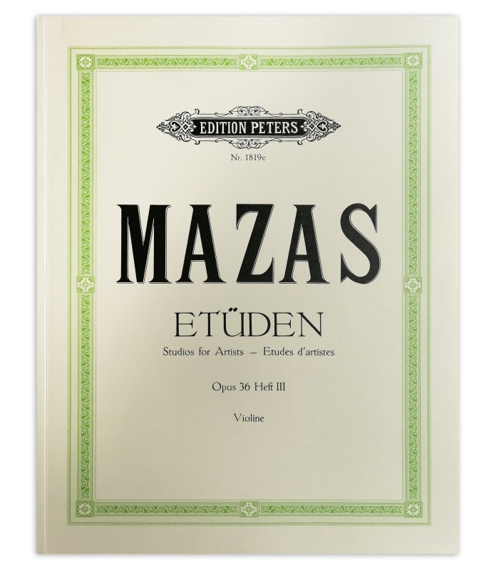 Photo of the Mazas Etuden Opus 36 for violin vol 3 Peters's book cover