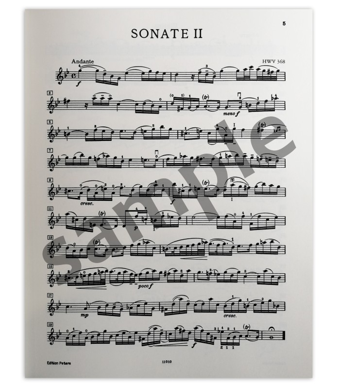 Handel Sonatas HWV361 368 370 Peters's book sample