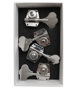 Photo of the pair of tuning machines Schaller model Bass BM for bass 2L 2R nickel plated