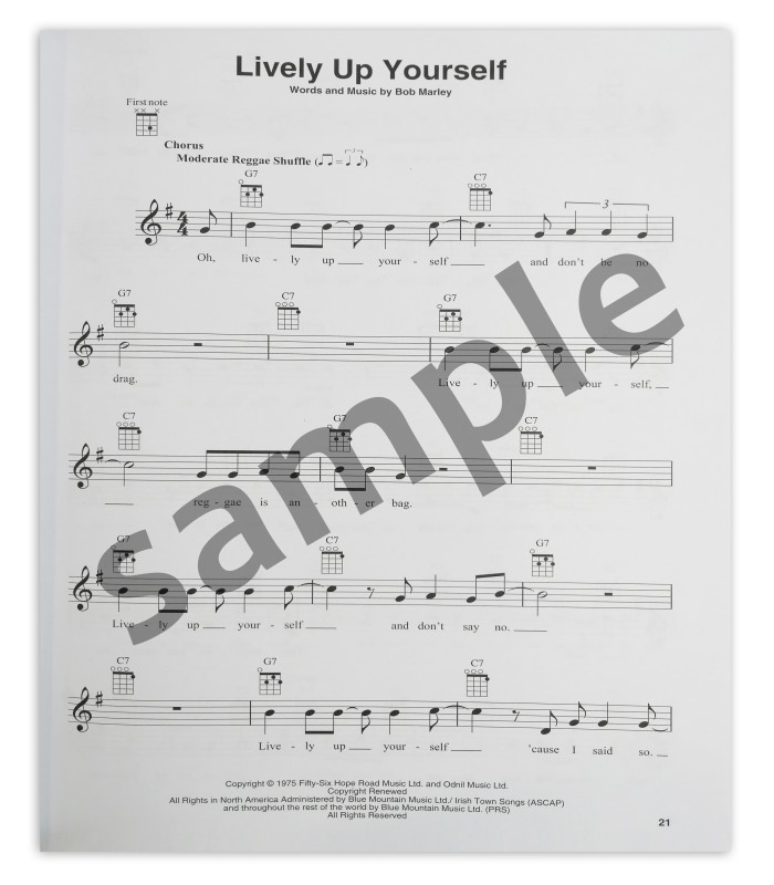 Bob Marley for Ukulele's book sample