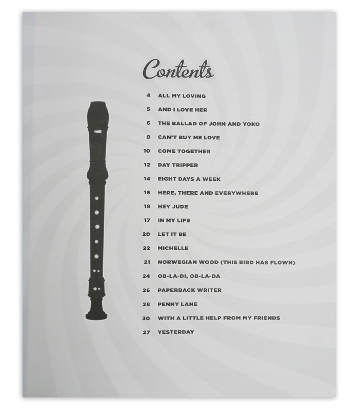 The Beatles for Recorder's book table of contents