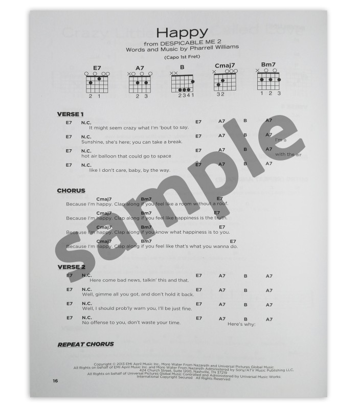 Pop Songs for Kids Really Easy Guitar's book sample