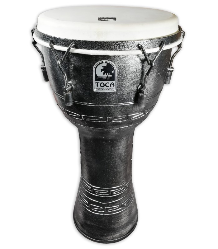 Photo of the djembe Toca Percussion model SFDMX 12AS Antique Silver