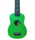 Top of the ukulele soprano Laka model VUS 15GR green