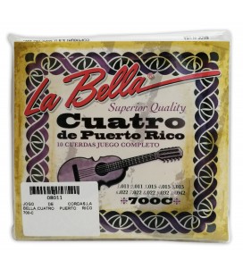 Package cover of the string set LaBella model 700C for cuatro Puerto Rico
