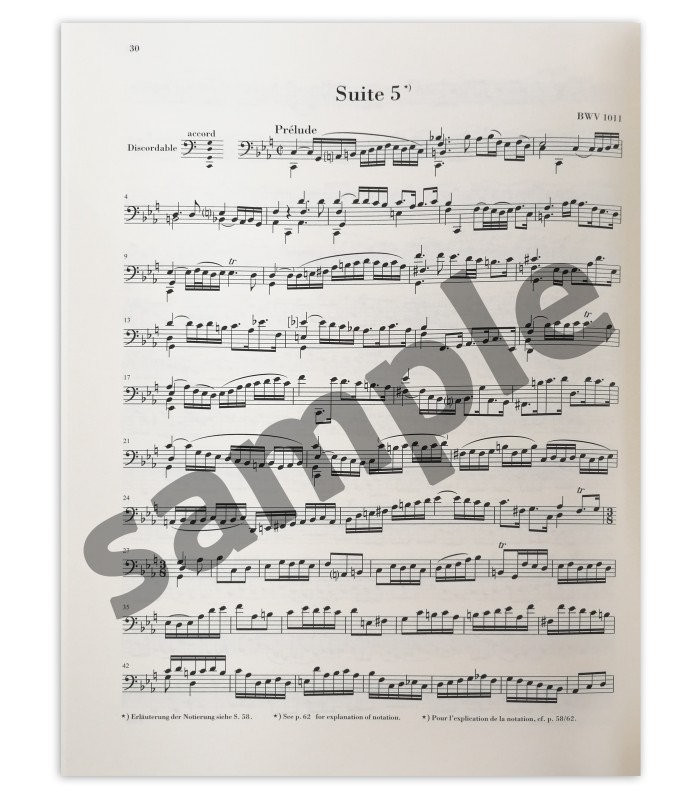Sample of the book J S Bach 6 Sechs Suiten fur Violoncello Solo BWV 1007 1012