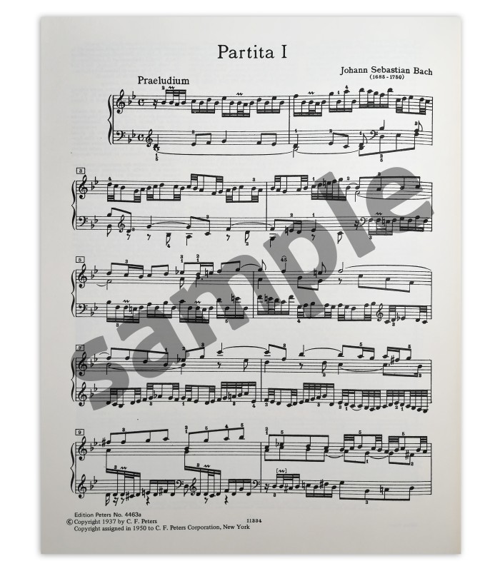 Sample of the book J S Bach Partitas Vol I Nº 1 a 3 BWV 825 827 EP