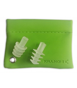 Earplugs Killnoise modelo KN1007L Lime M-L with bag in lime green color
