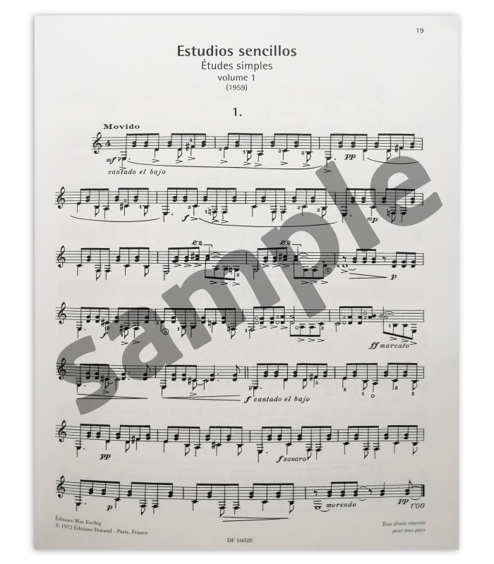 Leo Brouwer en dix-neuf morceaux pour Guitare book sample