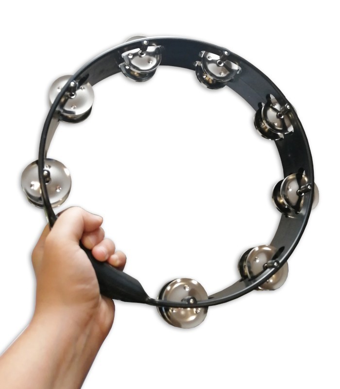 Tambourine LP model LPA190 held by a hand