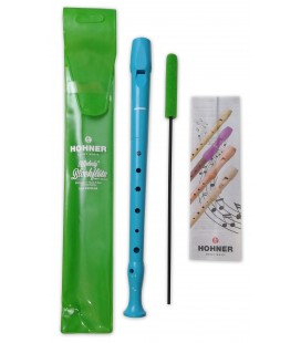 Soprano Recorder Hohner model 9508LB Melody Line Soprano in light blue color and with German fingering