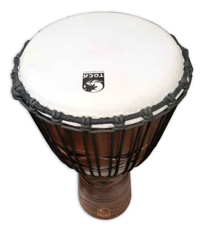 Skin head detail of the djembe Toca Percussion model TODJ 12AM Origin Series Wood Rope Tuned