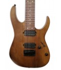 Body and pickups of the electric guitar Ibanez model RG7421 WNF Walnut Flat with 7 strings
