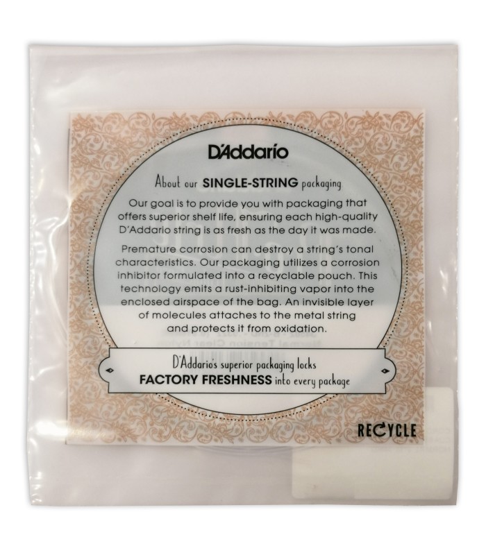 Package backcover of the string DAddario model J4502 2nd B