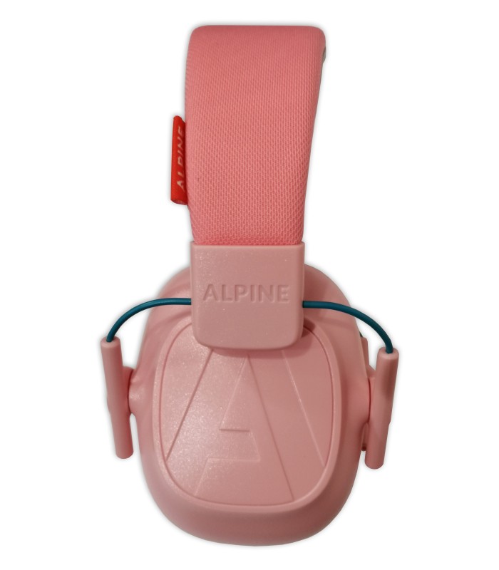 Detail of the hearing protector Alpine model Muffy pink for children