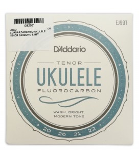 Package cover of the string set Daddario model EJ99T Carbon for tenor ukulele