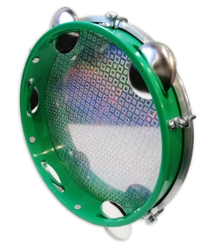 Back of the pandeiro Izzo model IZ3438-10 in green color abs