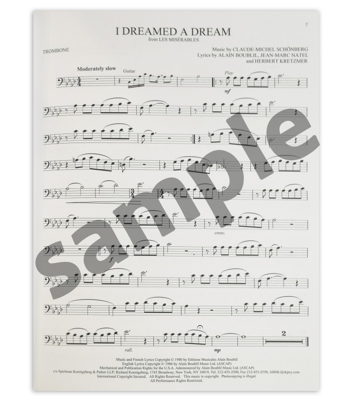 Sample of the Songs from A Star Is Born La La Land The Greatest Showman for Trombone HL book
