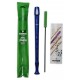 Recorder Hohner model 9508 Melody Line Soprano in blue color and with accessories