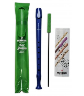 Recorder Hohner model 9508 Melody Line Soprano in blue color and with accessories