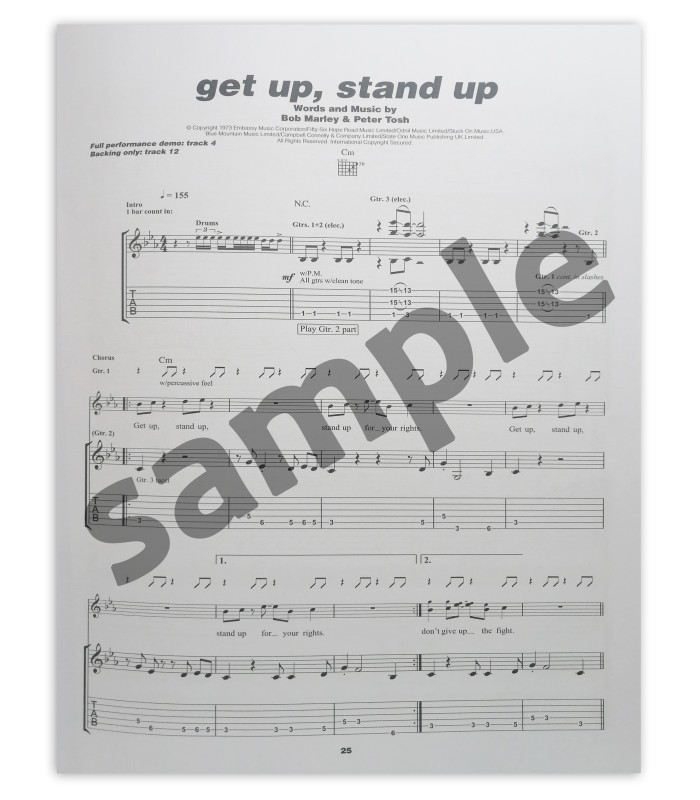 Sample of the book Play Guitar with Bob Marley Book CD AM937739