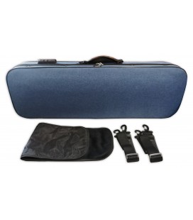 Case Rapsody model City with rectangular shape and in blue color for 4/4 size violin