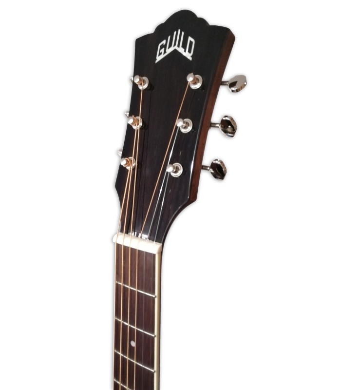 Head of the electroacoustic guitar Guild model OM 260CE de Luxe Orchestra Cutaway Antique Burst