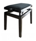 Piano bench Discacciati model 105R 41 09V with black velour seat and black polish finish