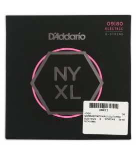 String Set DAddario NYXL0980 09 80 for Electric Guitar 8 Strings