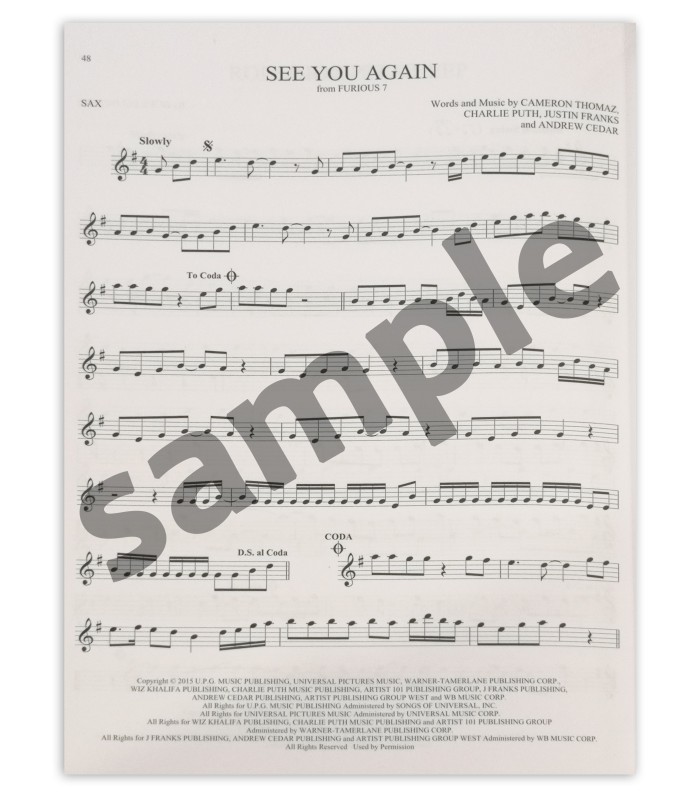 First 50 Songs You Should Play on Saxophone book sample