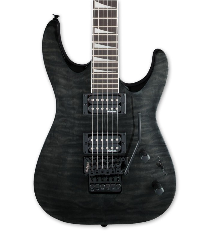 Body and pickups of the electric guitar Jackson model JS32Q DKAM Dinky in black