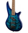 Body and pickups of the bass guitar Jackson model JS2P Spectra Bass Blue Burst