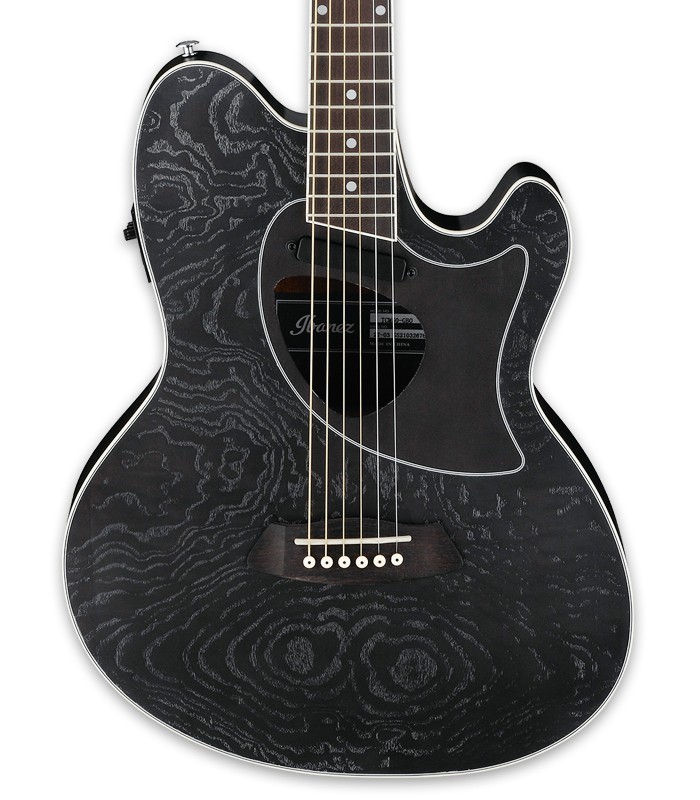 Ash top of the electroacoustic guitar Ibanez model Talman TCM50 GBO