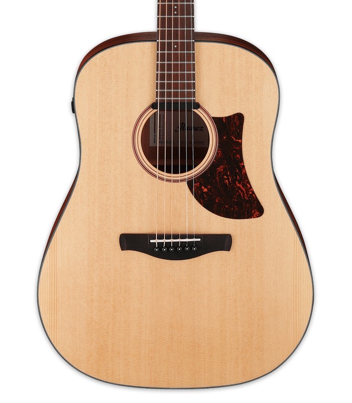 Solid Sitka spruce top of the electroacoustic guitar Ibanez model AAD100E OPN