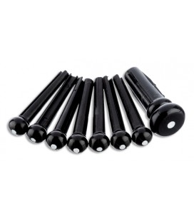 Set of Pins Fender in Black Plastic for Acoustic Guitar Bridge