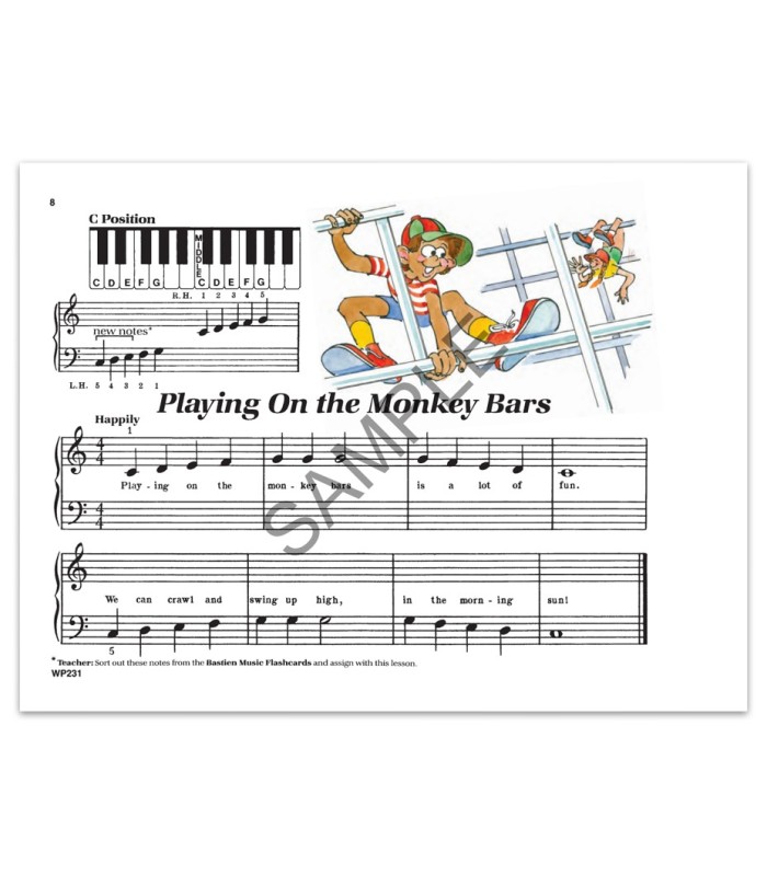 Bastien Piano for the Young Beginner Primer B WP231 book's table of contents