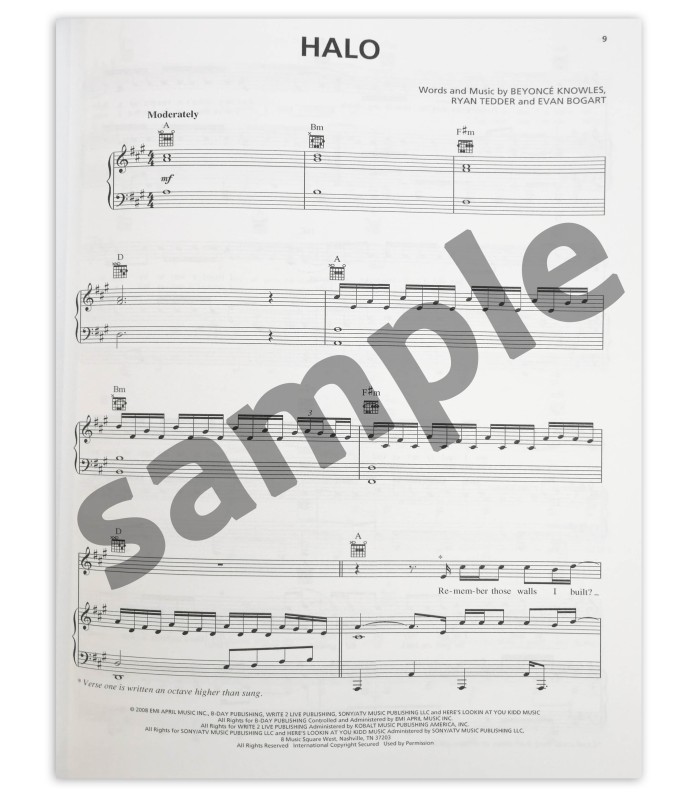 Beyoncé I Am...Sasha Fierce HL book's sample