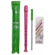 Soprano recorder Hohner model 9508PI Melody Line Soprano in plastic pink and with accessories