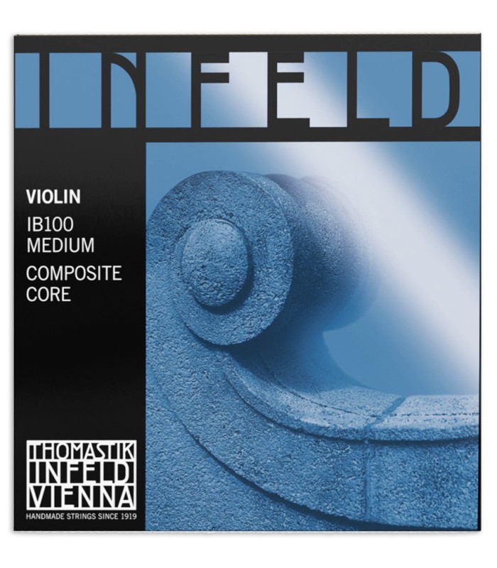 Package cover of the string set Thomastik model Infeld IB100 Composite Core for violin size 4/4