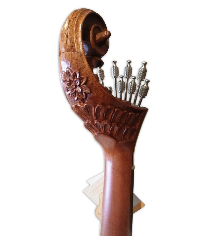 Carved head of the portuguese guitar APC model 312LS deluxe