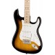 Detail of the body and pickups of the electric guitar Fender Squier model Sonic Strat MN 2TS
