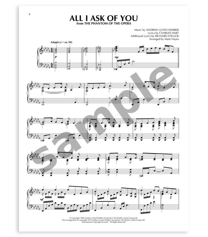 Sample of the book Broadway Classics for Piano Solo HL
