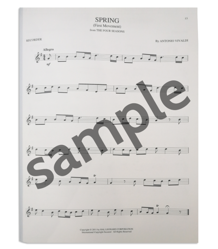 Sample of the book Classical Favorites for Recorder