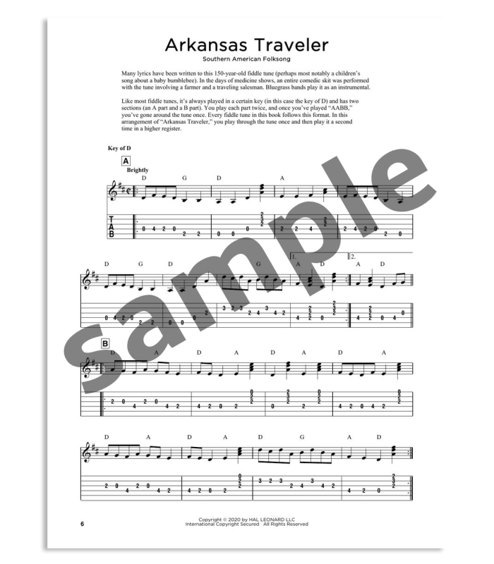 Sample of the book First 50 Bluegrass Solos You Should Play on Guitar HL