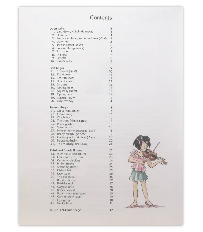 Table of contents of book Blackwell Fiddle Time Joggers Book 1 OXF32281