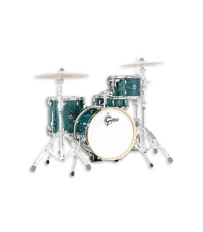 Photo of the Drums Gretsch model Catalina Club Jazz without Cymbals in shine green color