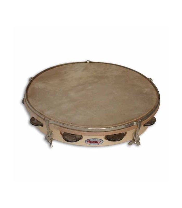 Honsuy Tambourine 41150 25cm 7 Sets Jingles Natural Skinhead