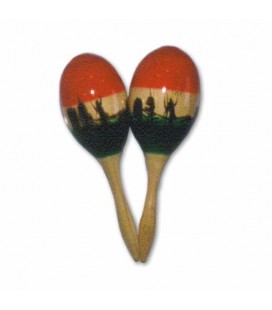 Honsuy Pair of Maracas 47410 in Wood