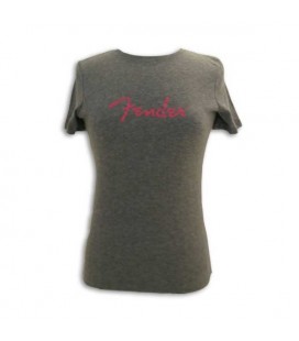 Fender T shirt Gray with Logo Lady Size L